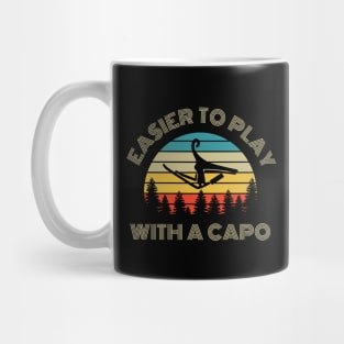 Easier to Play with a Capo Retro Vintage Sunset Mug